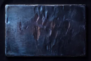 Blued steel: a tempered steel specimen